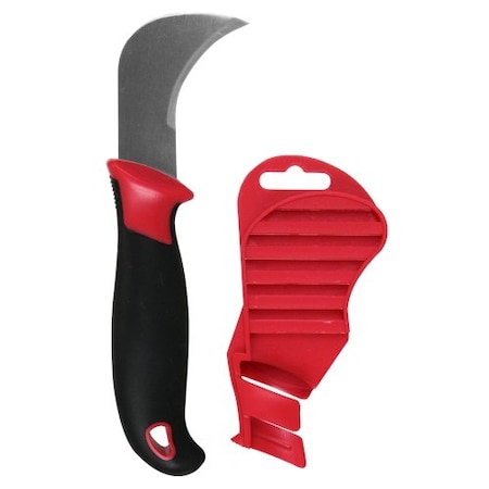 Warner Soft Grip SS Hawk Bill Linoleum Knife with Cover 11277